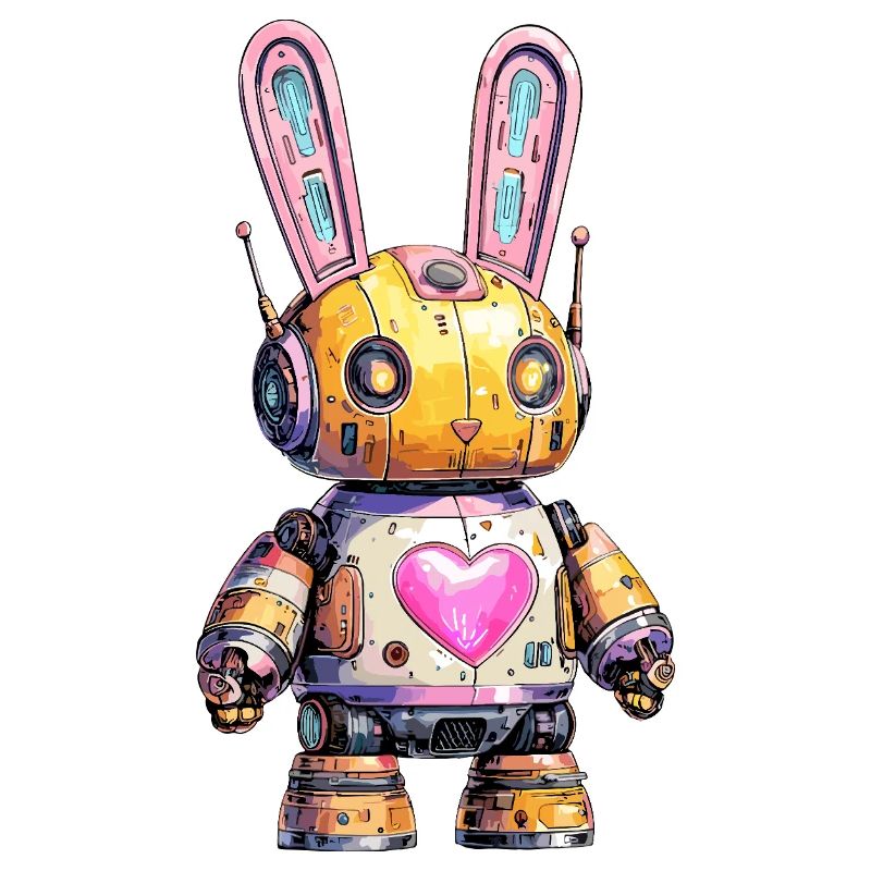 Lapin robot néon