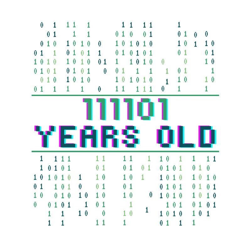61st Birthday 61 years old Binary Code Coder