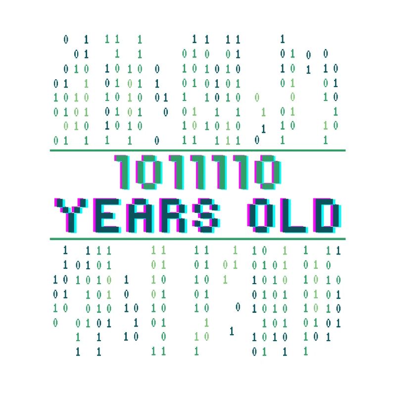 94e anniversaire 94 ans Code binaire Informatique