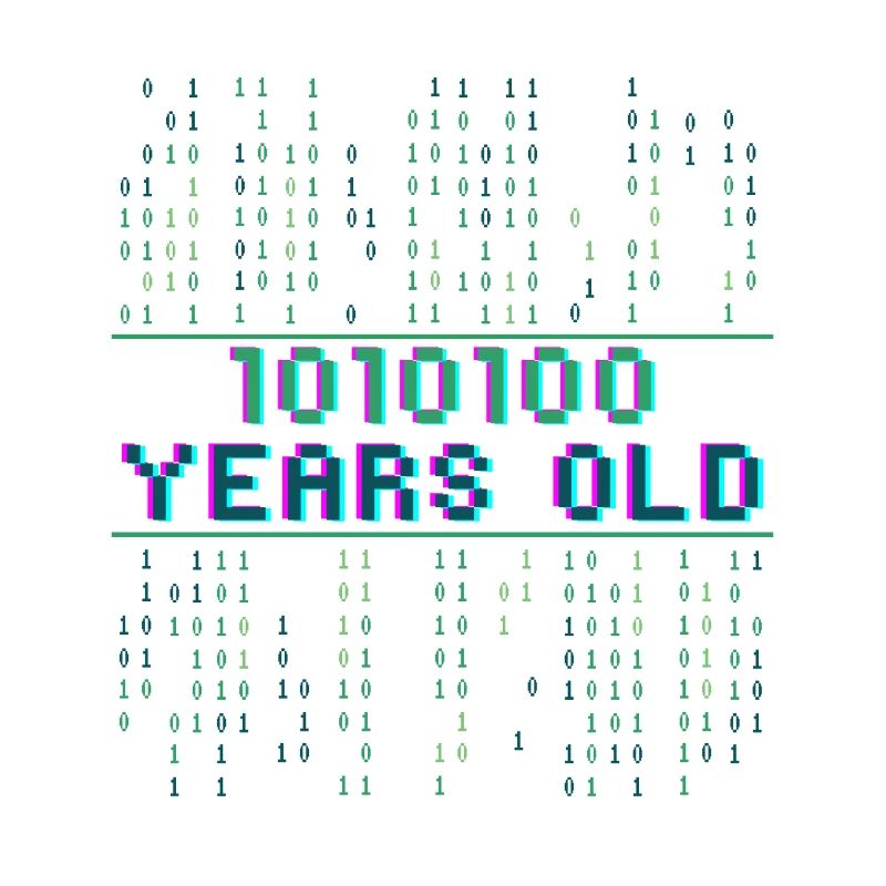 84e anniversaire 84 ans Code binaire Informatique