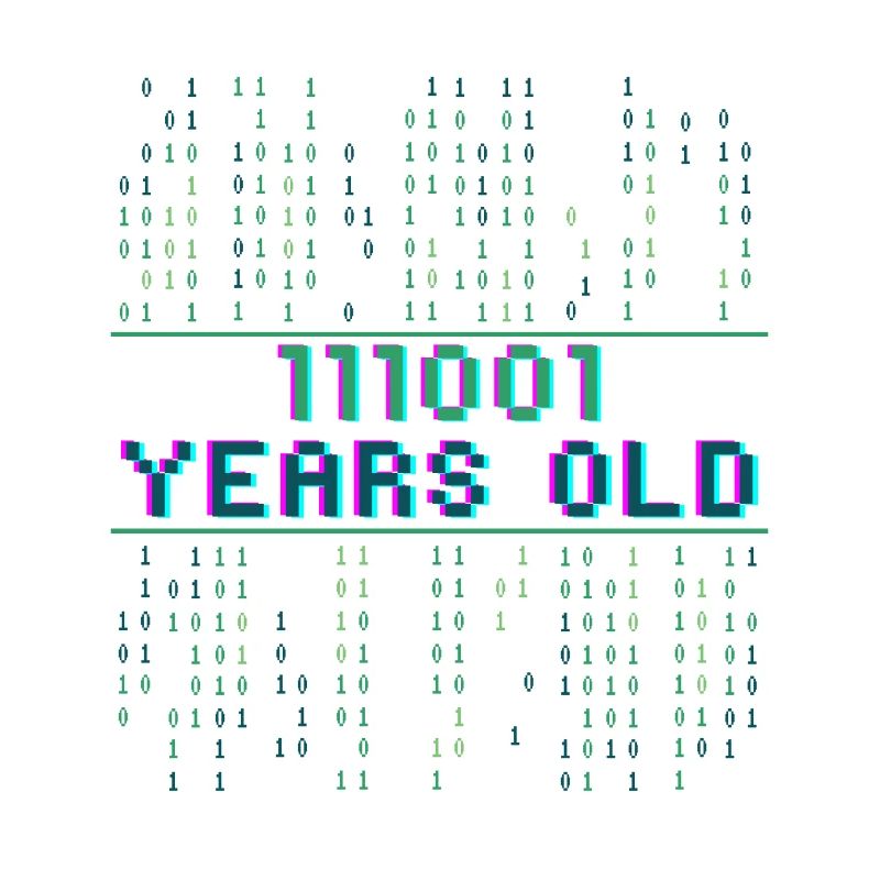 57th Birthday 57 years old Binary Code Coder