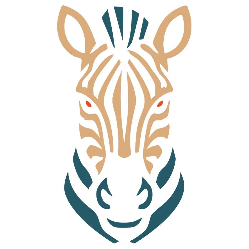 Zebra Head Neon Lines