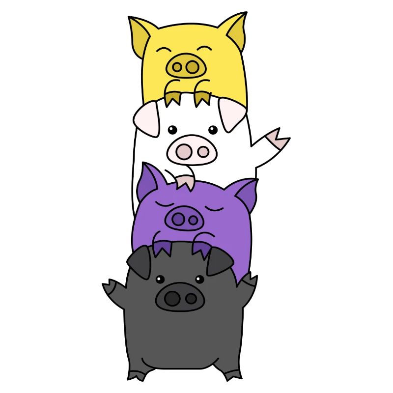 Non-binary flag pig design for Enbys