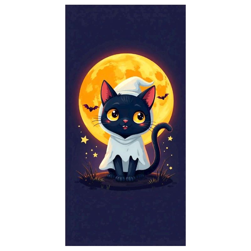 Moonlight Cat in Ghost Cloak