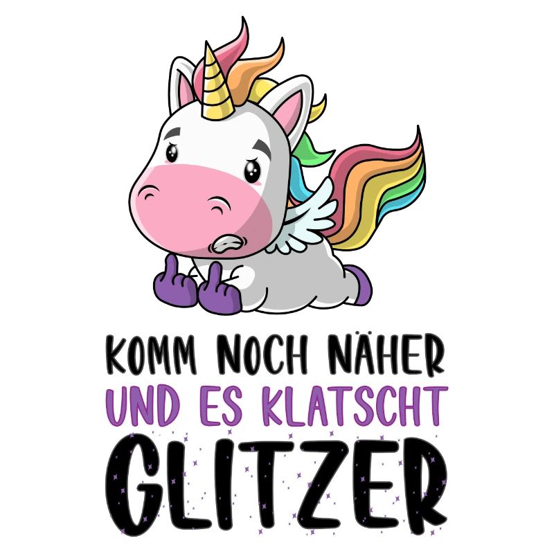 Noch näher es klatscht Glitzer Einhorn Geschenk