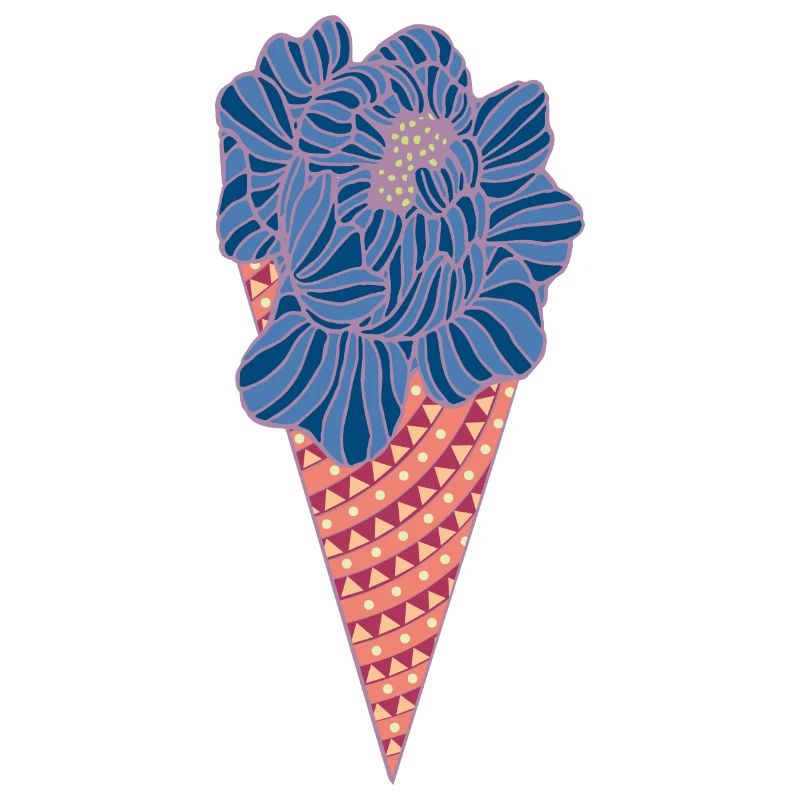 glace avec fleur