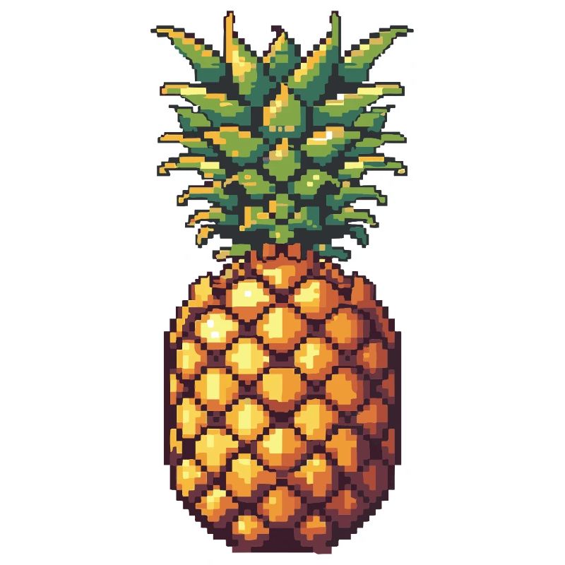 Pixel Pineapple Retro Pixel Art