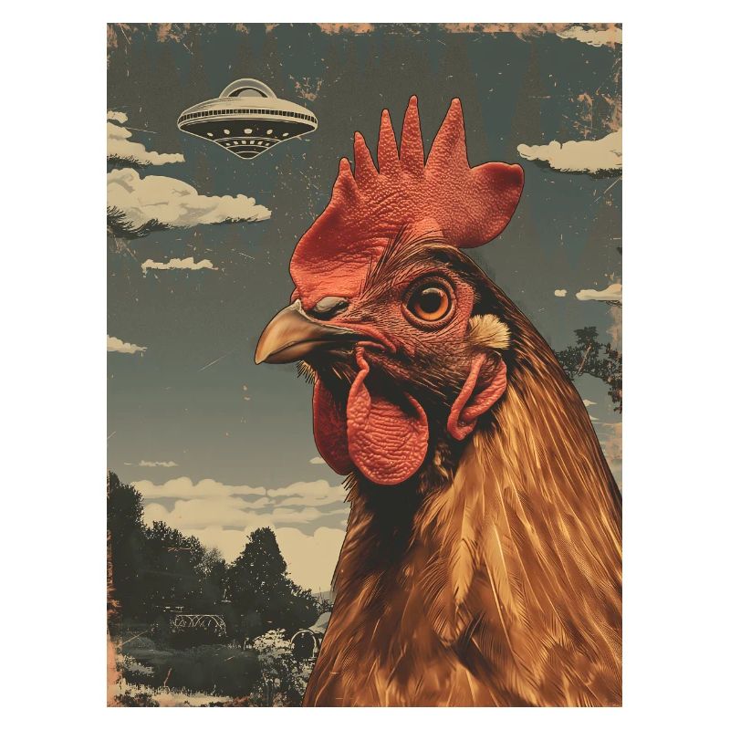 Weirdcore UFO Alien Chicken Huhn Raumschiff Sci-Fi