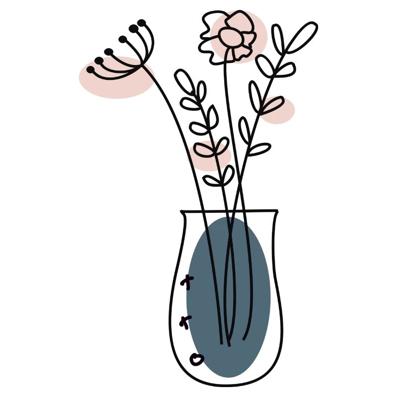 Bouquet de fleurs dans son vase