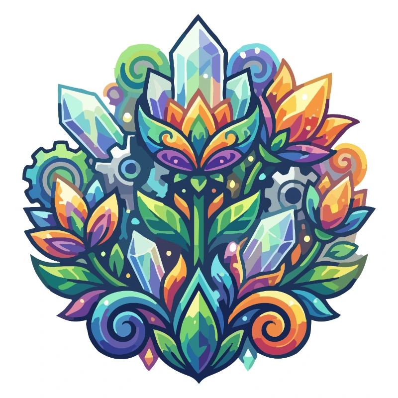 Luminous Crystal Lotus Flower Crystals Pattern