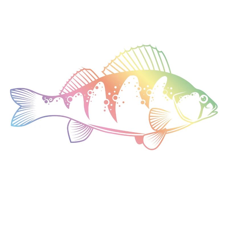 Silhouette d'icône colorée de perche de poisson