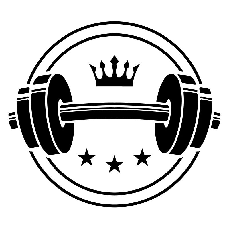 dumbbell icon weights symbol crown