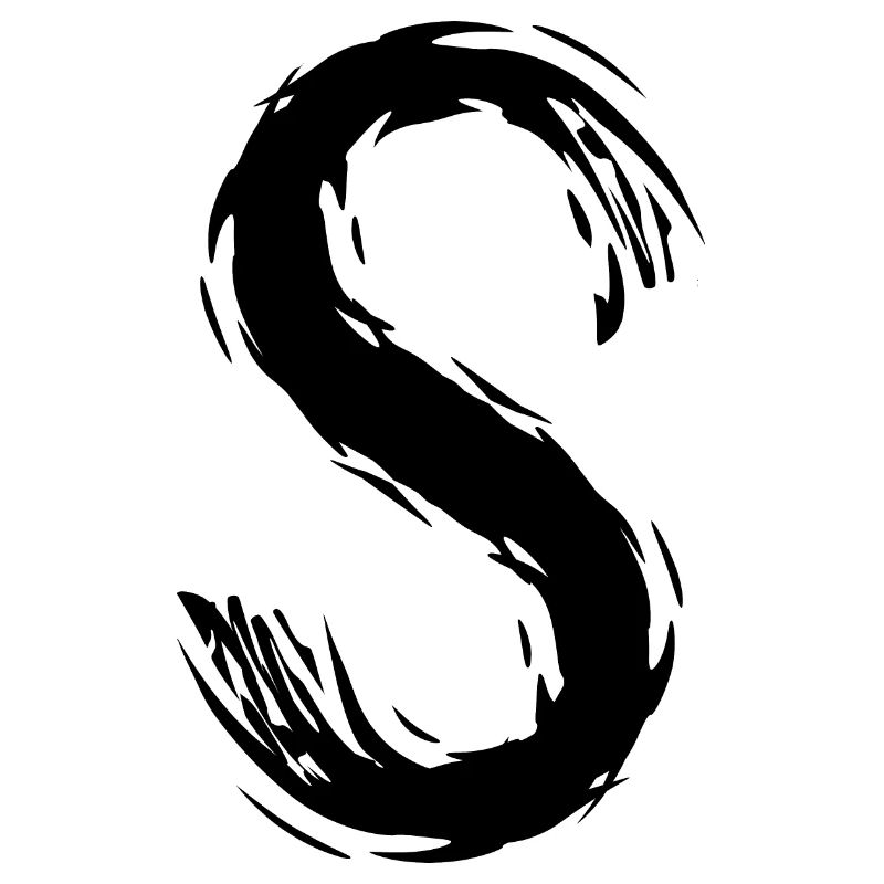 Letter S Black