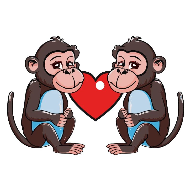 Affe Herz Valentinstag