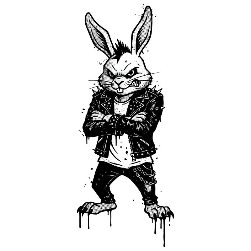 Heavy Metal Easter Bunny Rocker Easter Hardcore Bunny