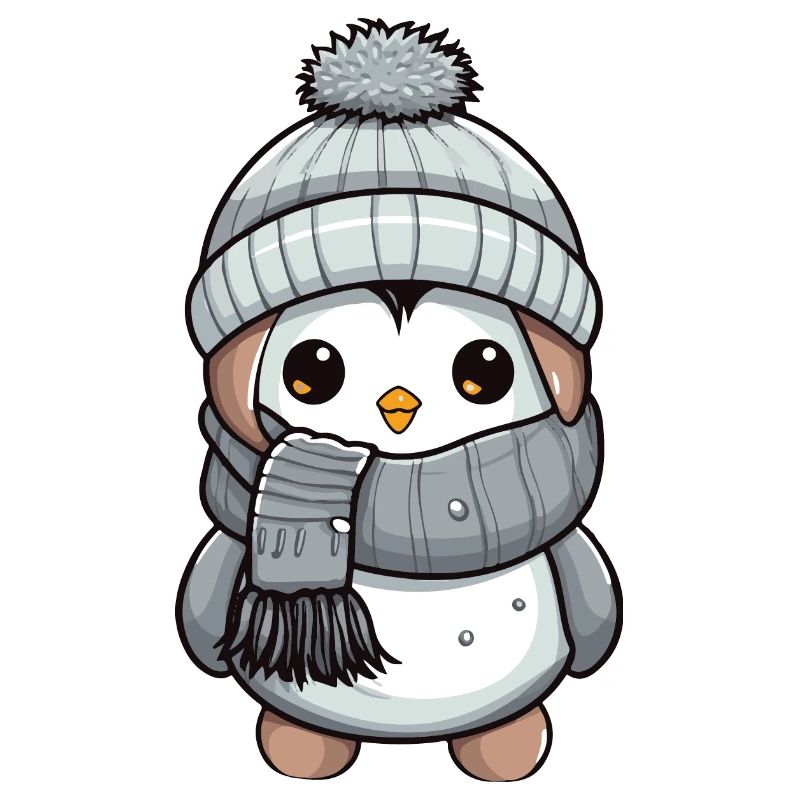 Pinguin Winter Tier Niedlich Comic