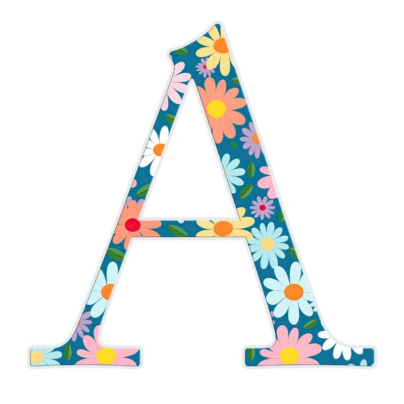 Customizable Monogram A Floral Pattern