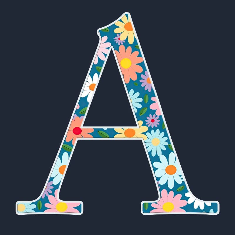 Customizable Monogram A Floral Pattern