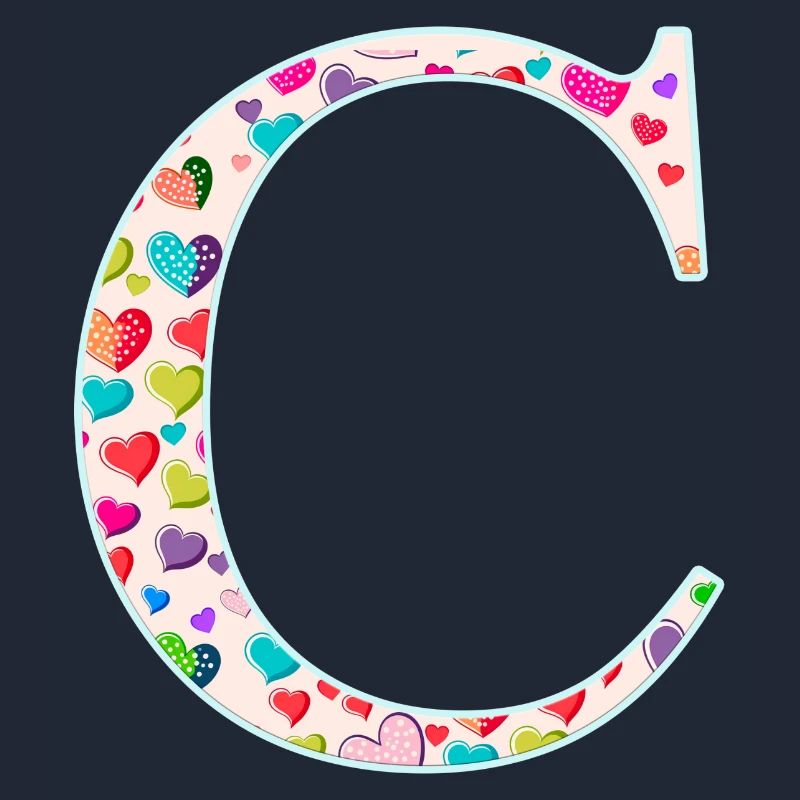 Customizable Monogram C Heart Pattern