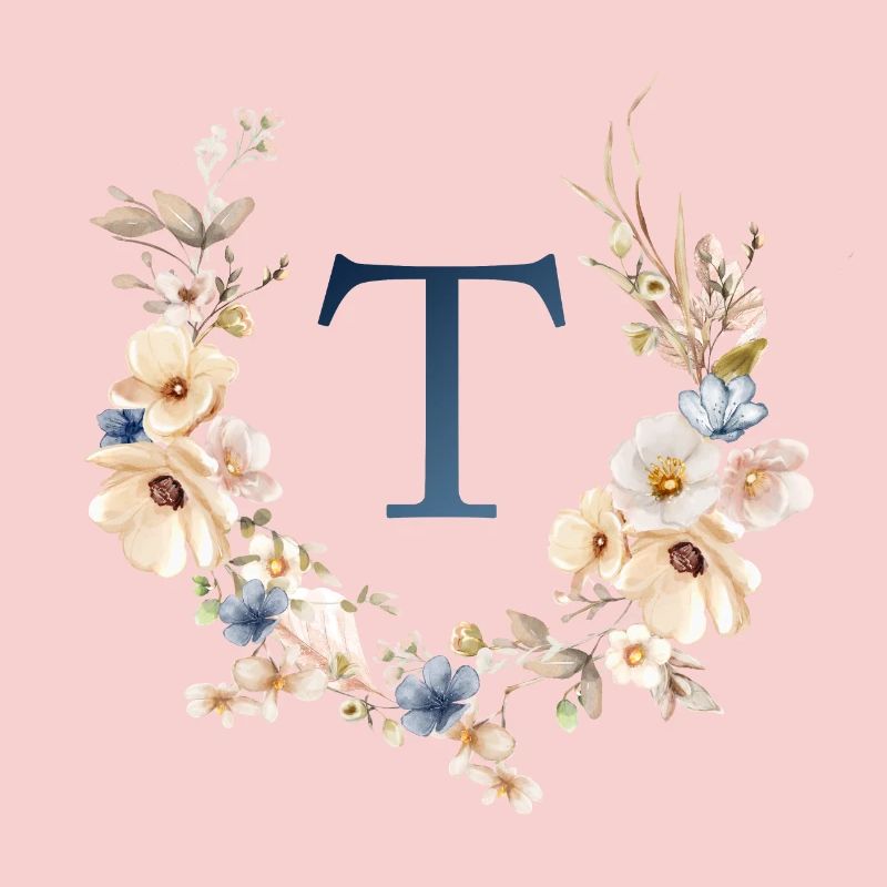 T Monogram, Floral, Boho