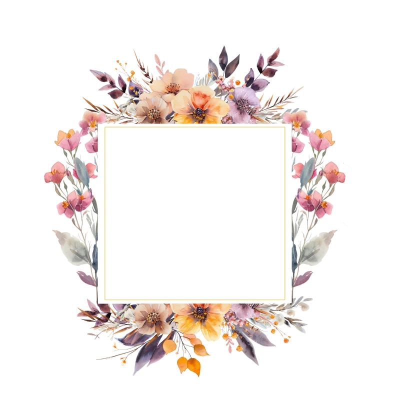 Personalizable Boho Bouquet Square