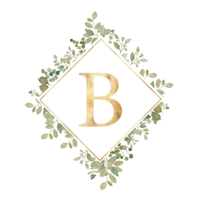 B Monogramm Eukalyptus Kranz