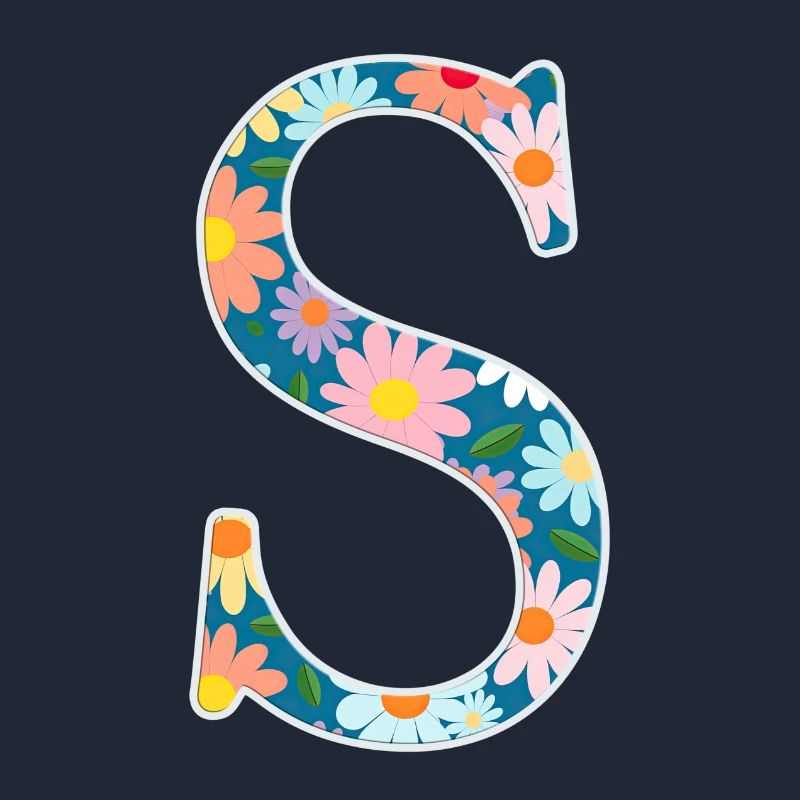 Customizable Monogram S Floral Pattern