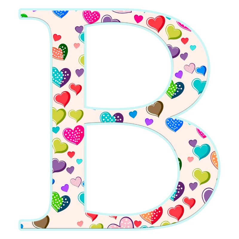 Personalisierbar Monogramm B Herzmuster