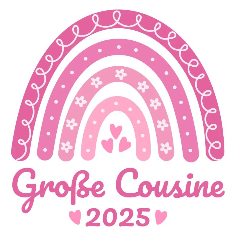Boho Regenbogen rosa Große Cousine 2025