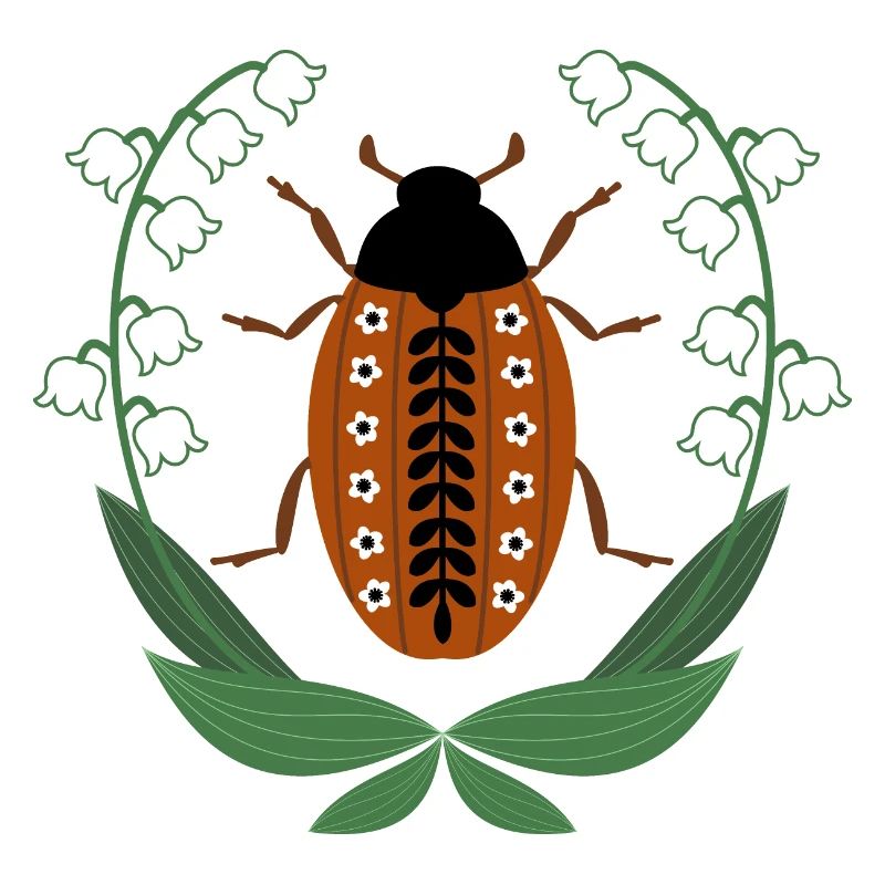 Maikäfer mit Maiglöckchen