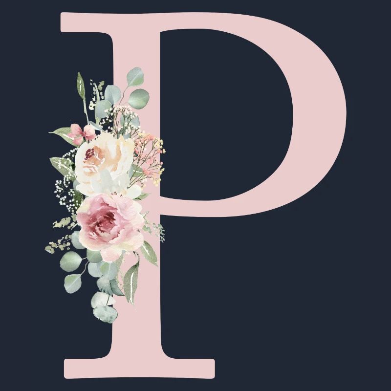 P| Monogramme | Eucalyptus Pastel Fleur Bleu