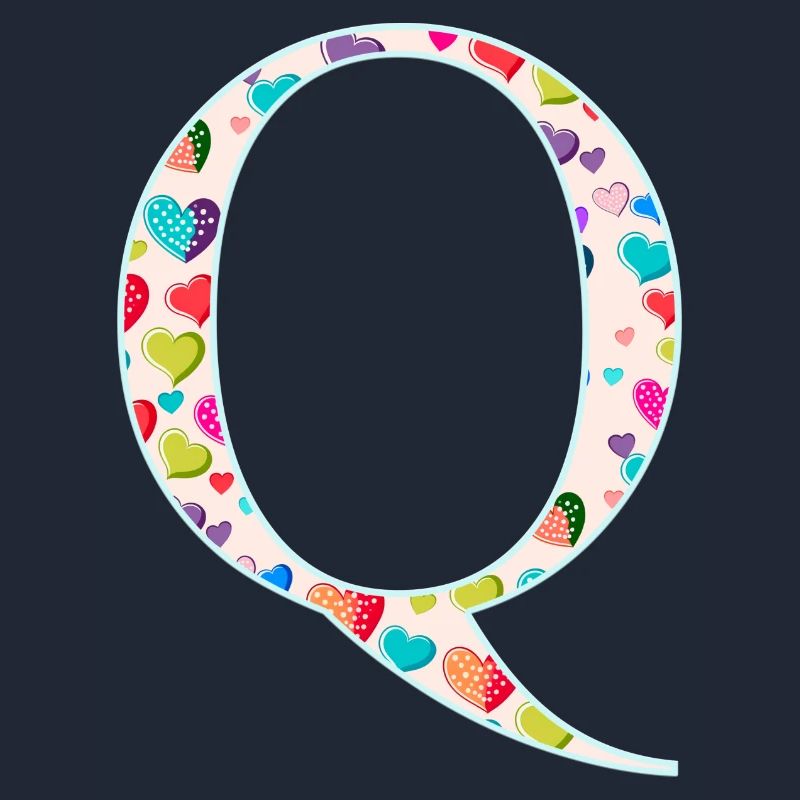 Customizable Monogram Q Heart Pattern