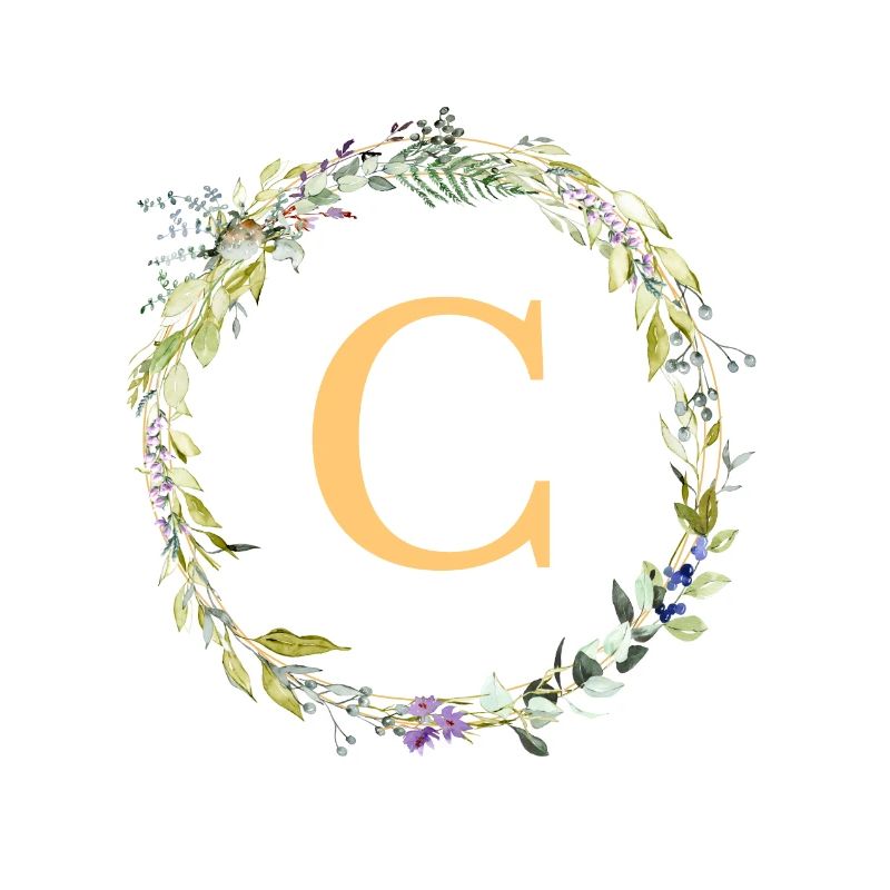 C Monogramm Eukalyptus-Kranz