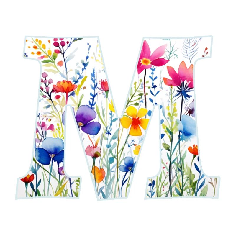 Buchstabe M, Monogramm, Tiermuster