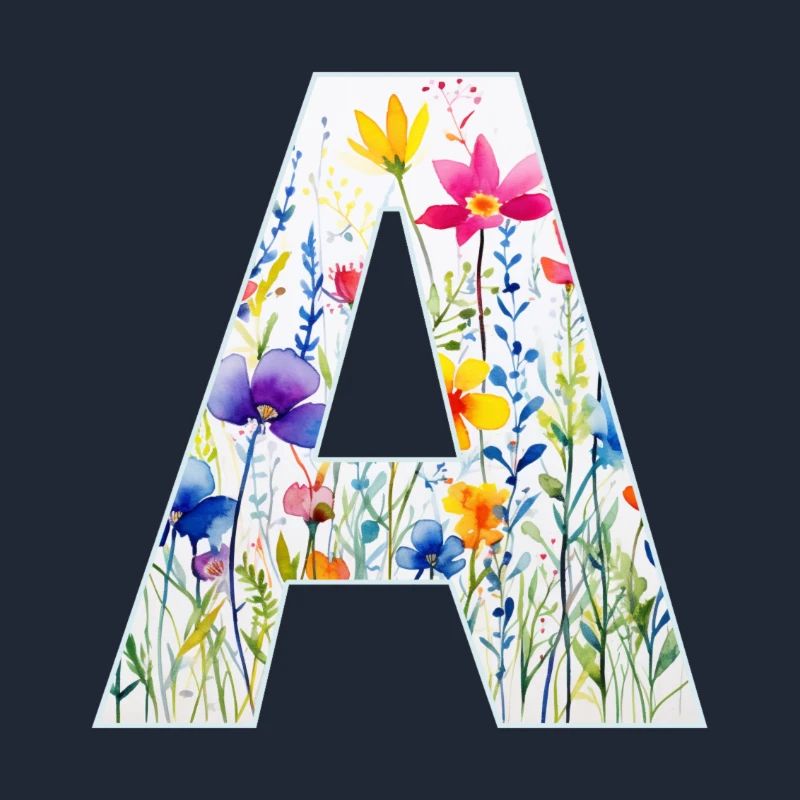 Buchstabe A, Monogramm, Blumenmuster