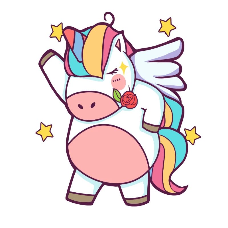 Dapping Einhorn - Dap Einhorn Tshirt mit Rose