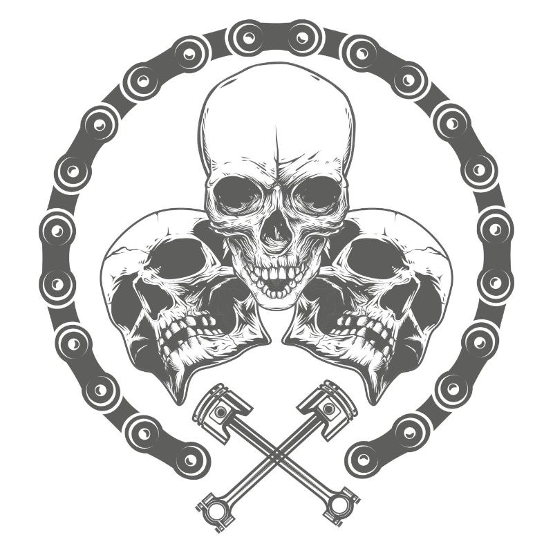 Conception de crâne sombre et de clés croisées