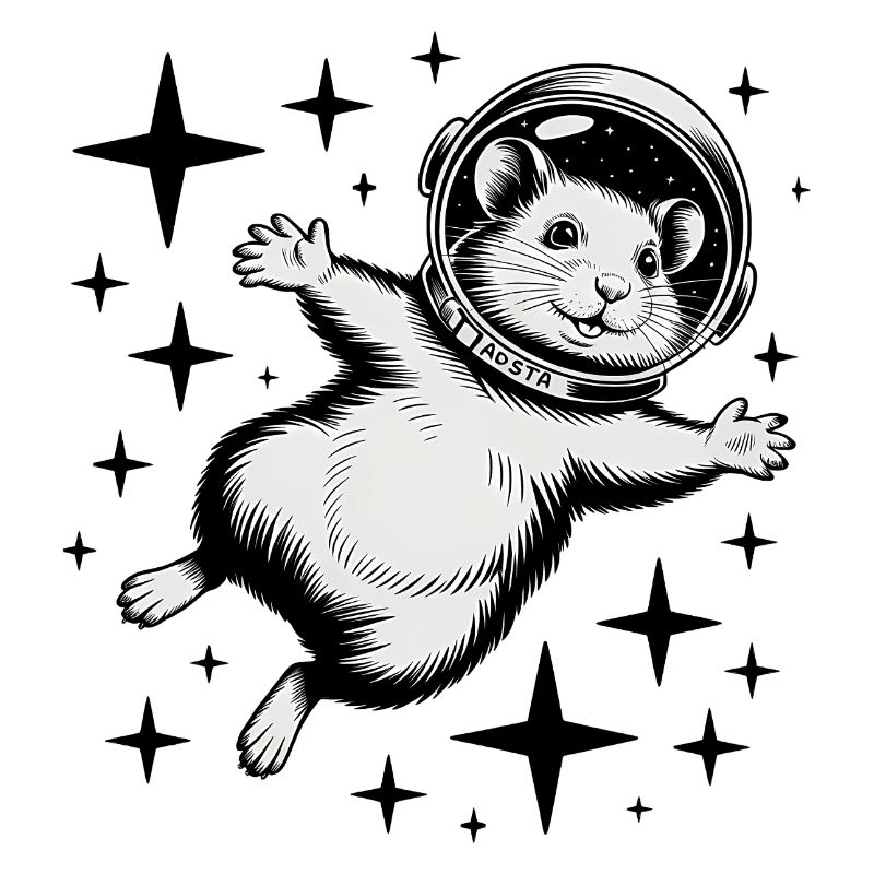 Hamster dans l'espace - Logo Cool Astonomy