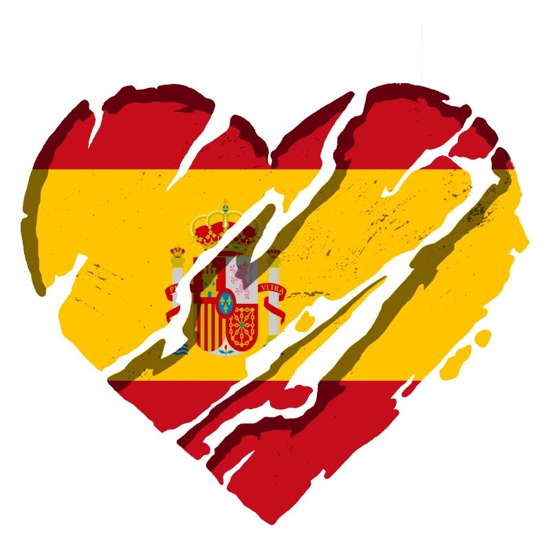 Espagne Drapeau Coeur Espagnol Drapeau Espagnol Utilisé Look