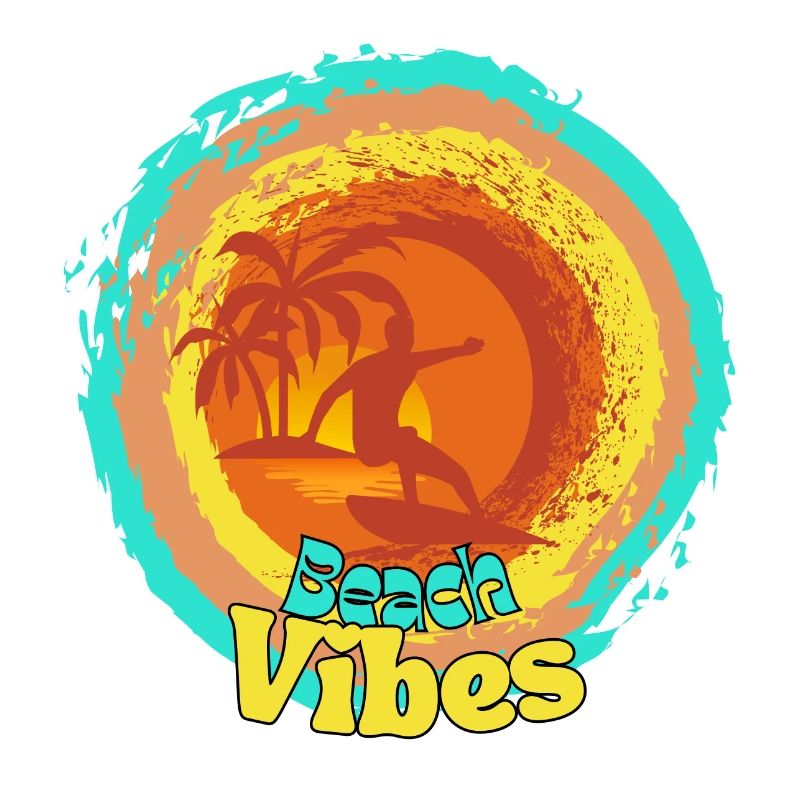 Beach Surfing Sunset Design