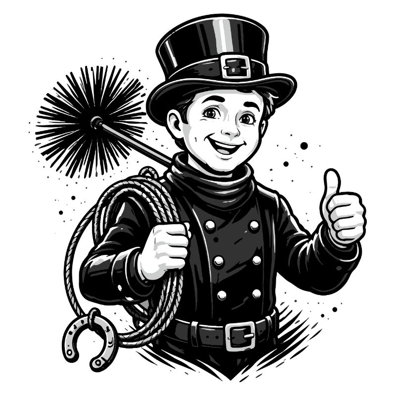 Dessin animé joyeux du ramoneur de cheminée