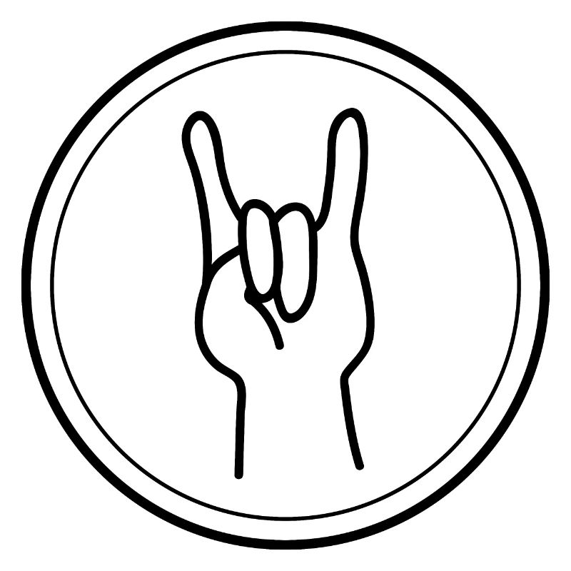 Metallfinger oder Zeichen der Hörner