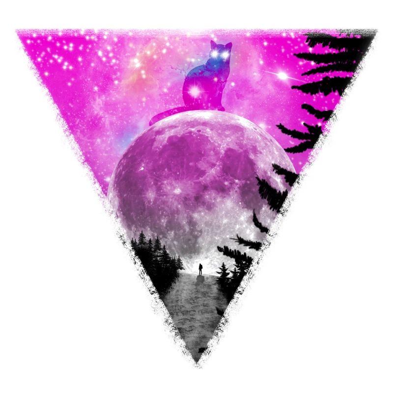 Chat géant sur la lune.