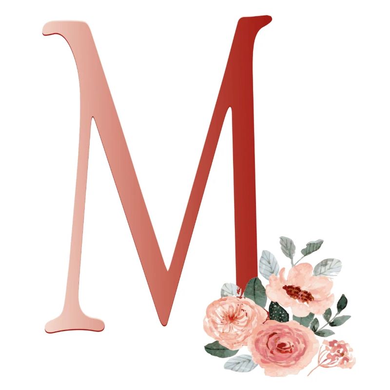 Buchstabe M mit Blumen