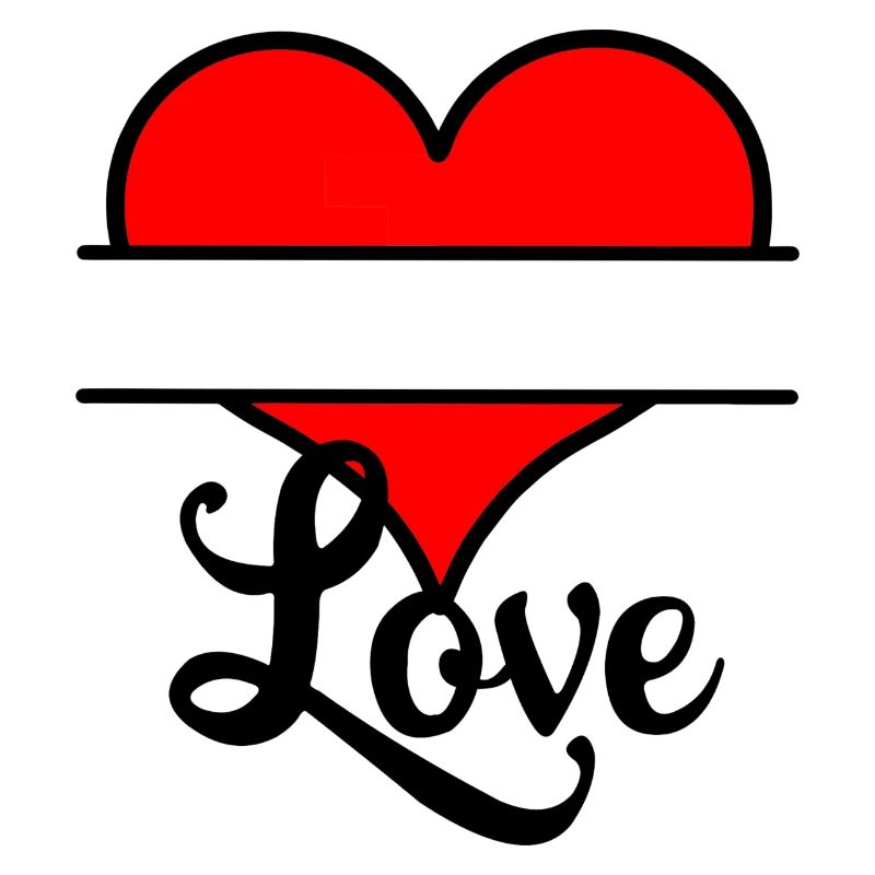 Logo heart with text space