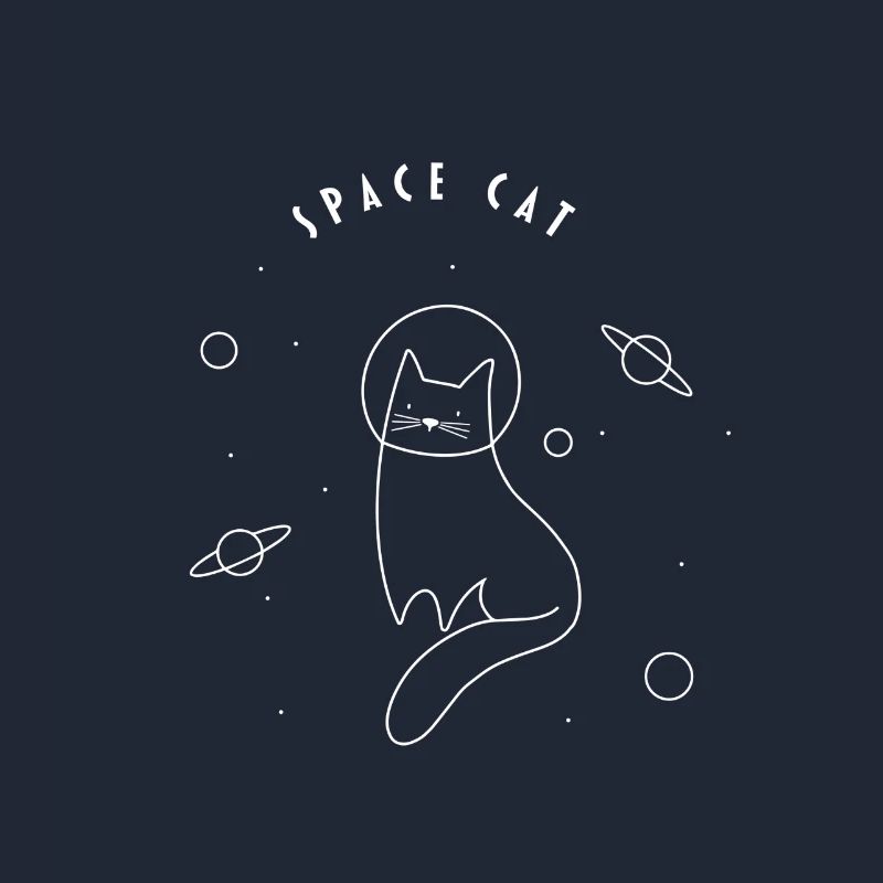 Spacecat - chat mignon comme astronaute blanc