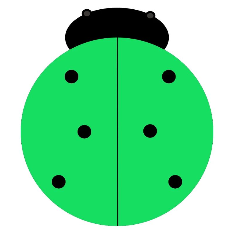 Green Ladybug with Black Spots