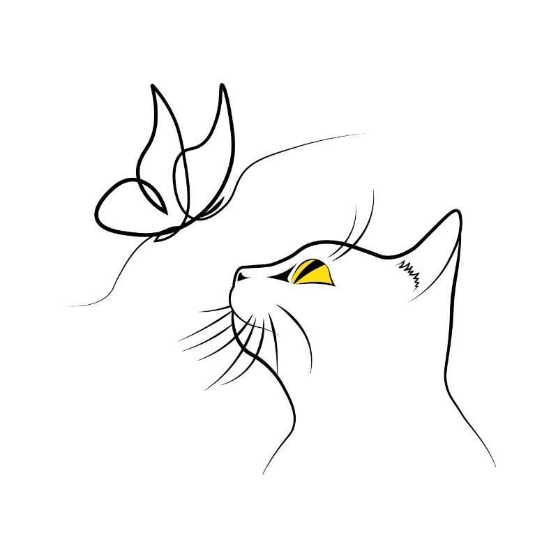 Chat avec papillon