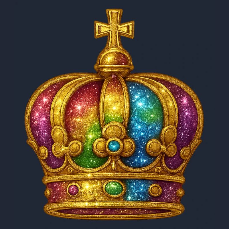 Rainbow Glitter Crown Design
