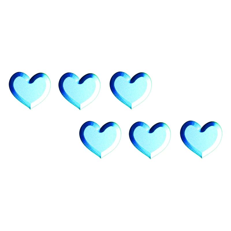 six hearts blue glitter pattern